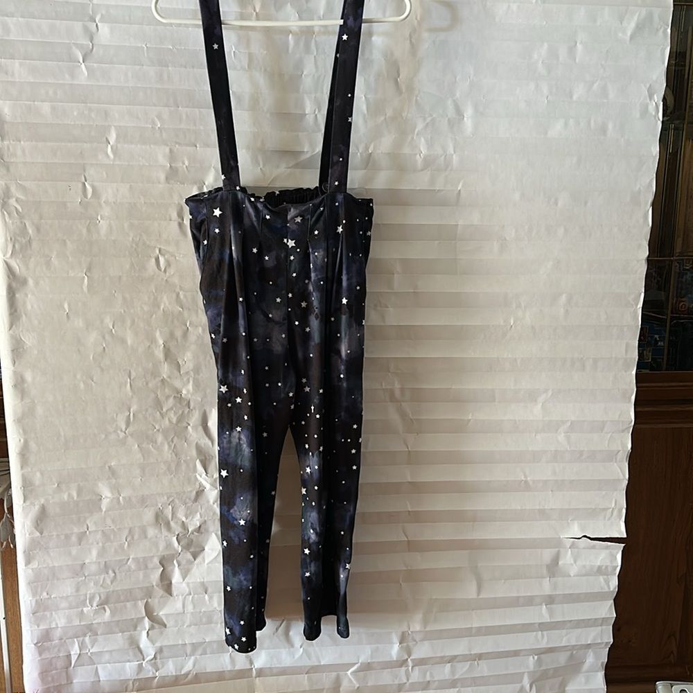 Self Esteem Girl's Dark Skies Blue Soft Overalls Size Large Adjustable Straps